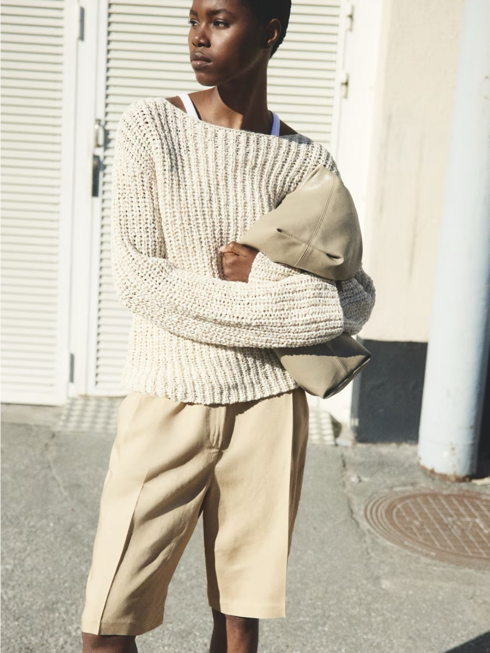 H&M Linen-Blend Bermuda Shorts